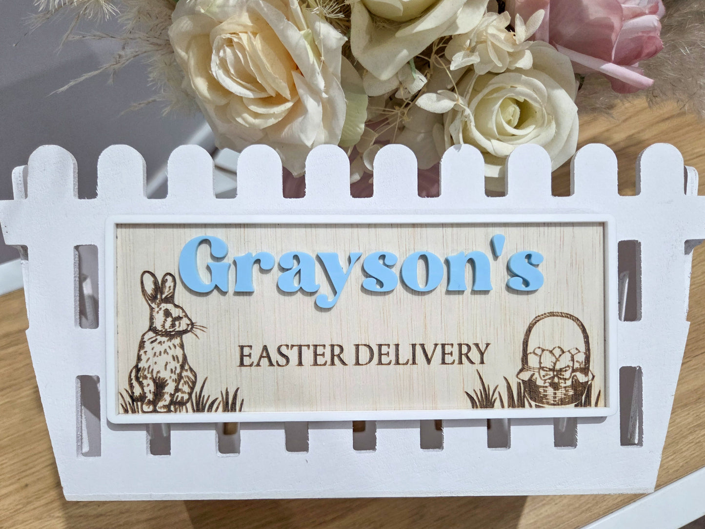DIY Easter Crate - Bunny & Basket Design - PLAQUE ONLY