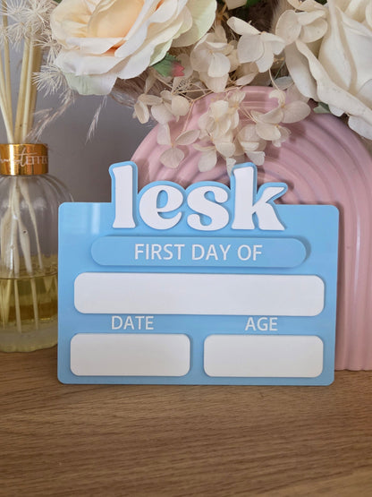 "First & Last Day" Mini Board (Date & Age)