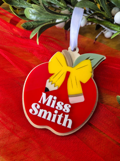 Teacher Apple Ornament