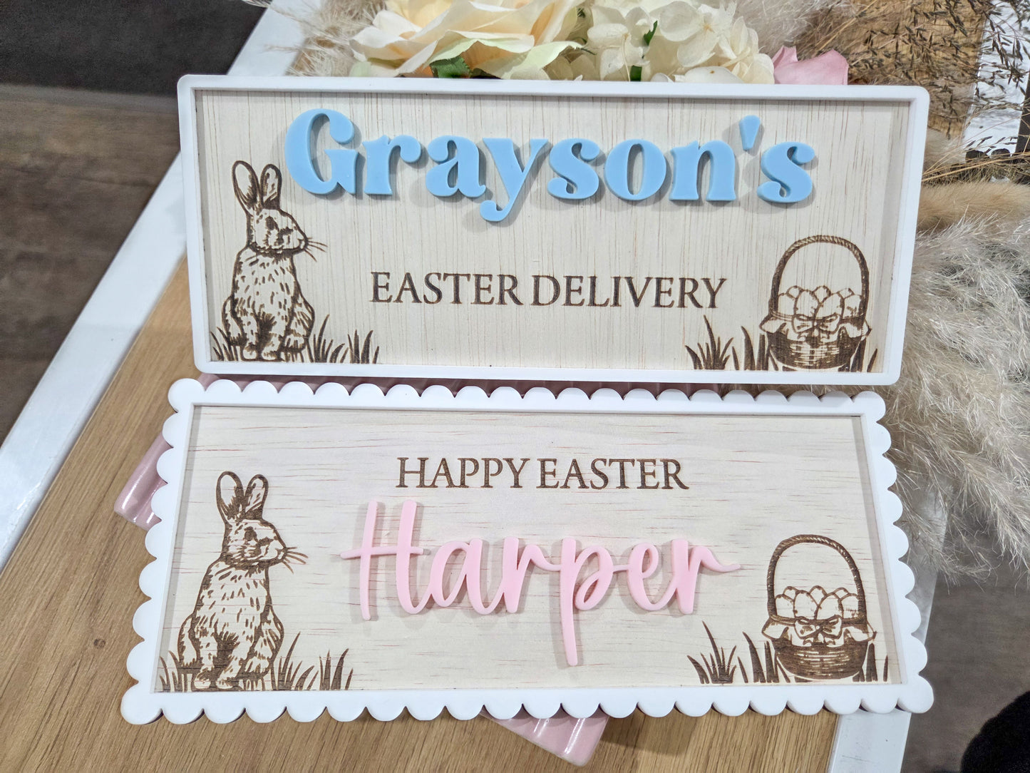 DIY Easter Crate - Bunny & Basket Design - PLAQUE ONLY