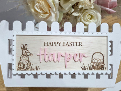 DIY Easter Crate - Bunny & Basket Design - PLAQUE ONLY
