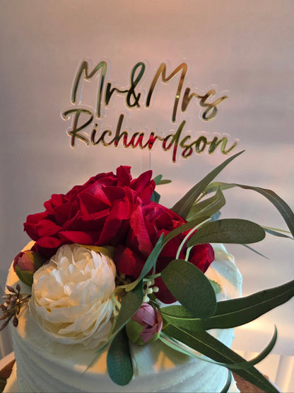 Mr & Mrs Cake Topper