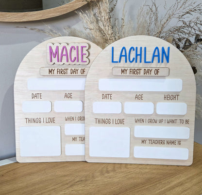 First/Last Day Board with Extra Details